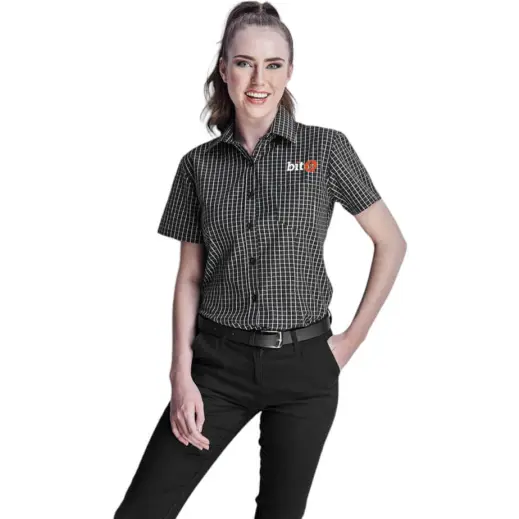 Ladies Short Sleeve Aston Shirt Black Main